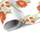 Oekraïens folk bloemenpatroon. Oekraïne Cadeaupapier (Rol Hoek)