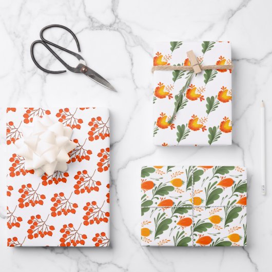 Oekraïens folk bloemenpatroon. Oekraïne Inpakpapier Vel (Voorkant)