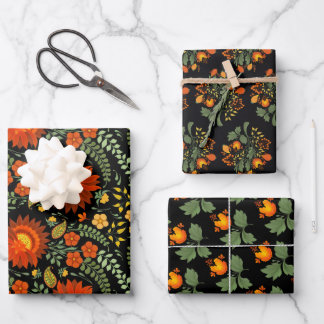 Oekraïens folk bloemenpatroon. Oekraïne Inpakpapier Vel