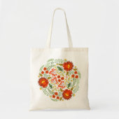 Oekraïens folk bloemenpatroon. Oekraïne Tote Bag (Voorkant)