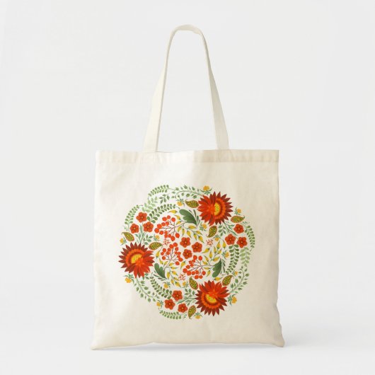 Oekraïens folk bloemenpatroon. Oekraïne Tote Bag (Voorkant)
