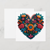 Oekraïens geïnspireerd hart van bloemen feestdagenkaart (Voorkant / Achterkant)