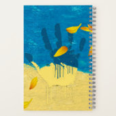 Oekraïens geschilde hand en zonnebloempitten notitieboek (Achterkant)