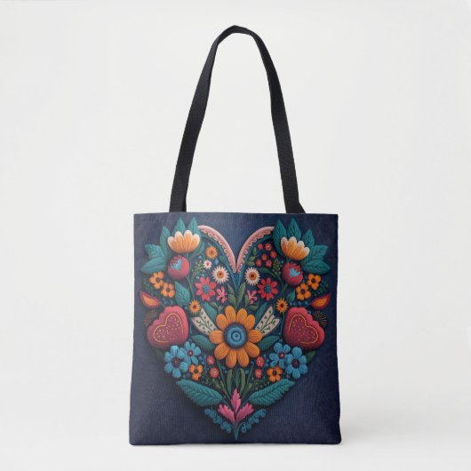 Oekraïens hart van bloemen tote bag (Voorkant)