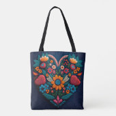 Oekraïens hart van bloemen tote bag (Achterkant)