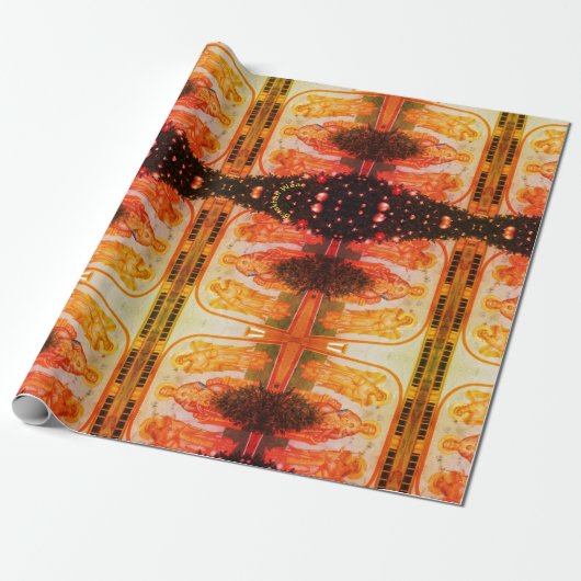 Oekraïens Kerst Fluorescerend Verpakkingsdocument Cadeaupapier (Uitgerold)