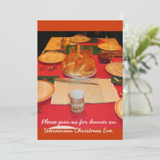 Oekraïens kerstdiner kaart (Staand voorkant)