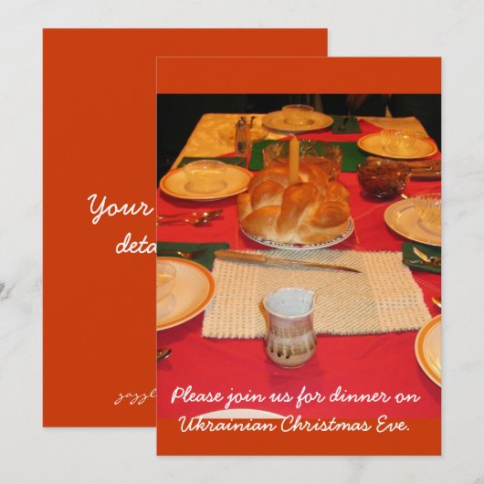 Oekraïens kerstdiner kaart (Voorkant / Achterkant)