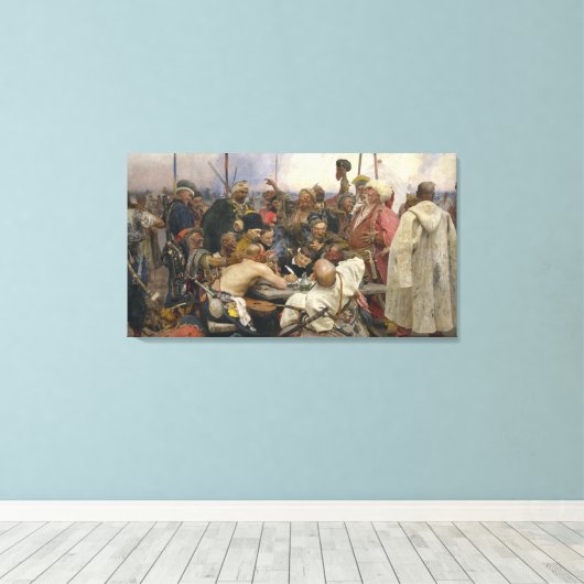 Oekraïens Kozaky Canvas Print van Repin (Insitu (Houten vloer))
