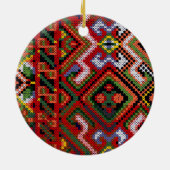 Oekraïens kruisbeeld borduurwerk keramisch ornament (Achterkant)