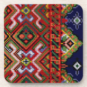 Oekraïens kruisbeeld Embroidery Cork Onderzetter 6 (Voorkant)