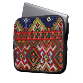 Oekraïens kruisbeeld Embroidery Zippered Neopren Laptop Sleeve