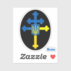 Oekraïens kruissymbool en Lorraine kruis Sticker
