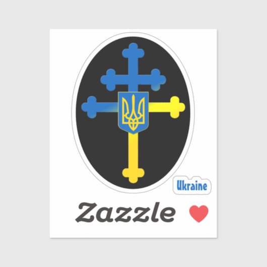 Oekraïens kruissymbool en Lorraine kruis Sticker (Vel)