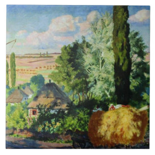 Oekraïens landschap kunstwerk tegeltje