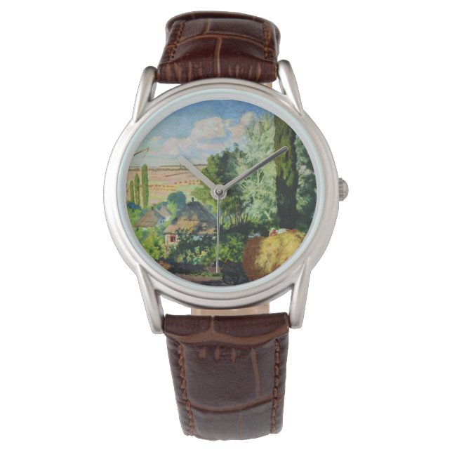 Oekraïens landschap (plattelands-Boerderijen) (art Horloge (Voorkant)