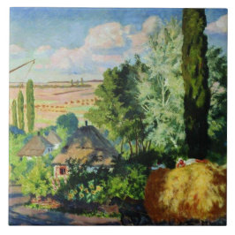 Oekraïens landschap (plattelands-Boerderijen) (art Tegeltje
