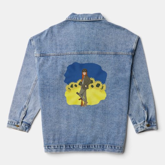 Oekraïens meisje denim jacket (Achterkant)