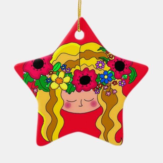 Oekraïens meisje keramisch ornament (Voorkant)