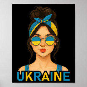 Oekraïens Meisje Oekraïne Vlag Oekraïense Vriendin Poster