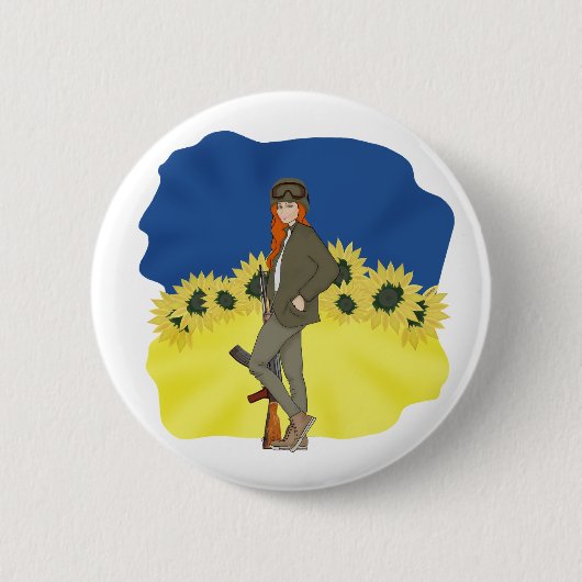 Oekraïens meisje ronde button 5,7 cm (Voorkant)