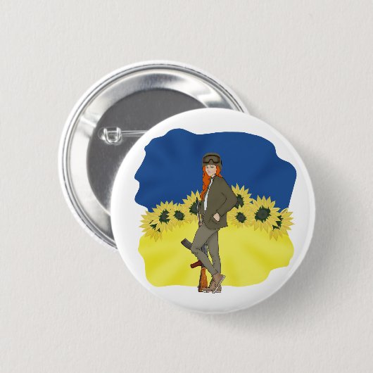 Oekraïens meisje ronde button 5,7 cm (Voorkant /achterkant)