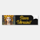 Oekraïens meisje van Amulets en Zonnebloemen Bumpersticker (Voorkant)
