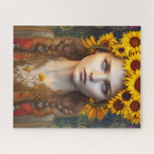 Oekraïens meisje van Amulets en Zonnebloemen Legpuzzel (Horizontaal)