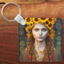 Oekraïens meisje van Amulets en Zonnebloemen