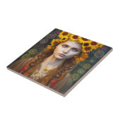 Oekraïens meisje van Amulets en Zonnebloemen Tegeltje (Zijkant)