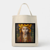 Oekraïens meisje van Amulets en Zonnebloemen Tote Bag (Achterkant)