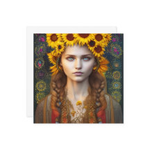 Oekraïens meisje van Amulets & Sunflower Card