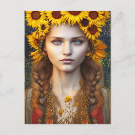 Oekraïens meisje van Amulets & Sunflower Digital A Briefkaart