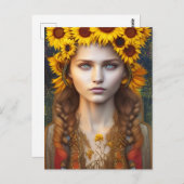 Oekraïens meisje van Amulets & Sunflower Digital A Briefkaart (Voorkant / Achterkant)