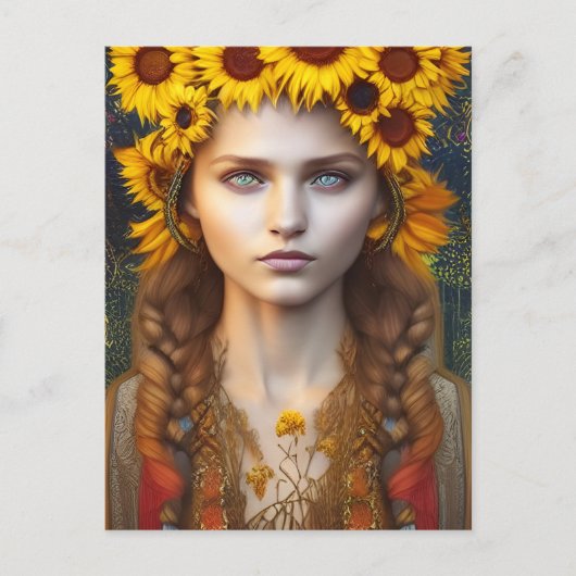 Oekraïens meisje van Amulets & Sunflower Digital A Briefkaart (Voorkant)