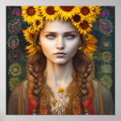 Oekraïens meisje van Amulets & Sunflower Digital A Poster (Voorkant)