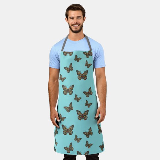 Oekraïens Monarch All-Over Print Schort (Gedragen)