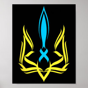 Oekraïens nationaal embleem Gele Blauwe Kleuren -  Poster