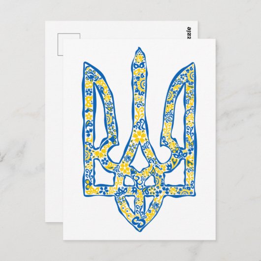 Oekraïens nationaal embleem trident tryzub etnical briefkaart (Voorkant / Achterkant)