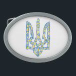 Oekraïens nationaal embleem trident tryzub etnical gesp<br><div class="desc">Oekraïens nationaal embleem trident tryzub in de Oekraïense vlaggen en etnisch patroon Oekraïne, Oekraïens, landwapens, nationaal embleem, trident, tryzub, etnisch patroon, Oekraïense vlag, blauw en geel, geen oorlog, einde oorlog, antioorlog, trotse staat, regering, gebaar, symbool, vrijheid, nationaal, land, onafhankelijkheid, dag van onafhankelijkheid, patroon, ethnisch, folklore, folklore, folklore, Zelensky, Kiev, Kiev,...</div>