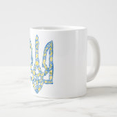 Oekraïens nationaal embleem trident tryzub etnical grote koffiekop (Voorkant rechts)