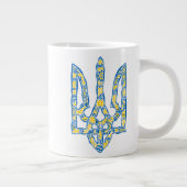 Oekraïens nationaal embleem trident tryzub etnical grote koffiekop (Rechts)