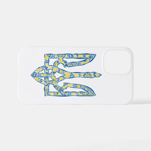 Oekraïens nationaal embleem trident tryzub etnical iPhone hoesje (Achterkant horizontaal)