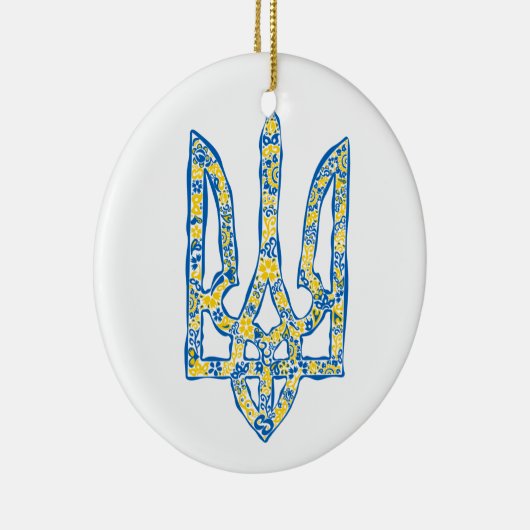 Oekraïens nationaal embleem trident tryzub etnical keramisch ornament (Rechts)
