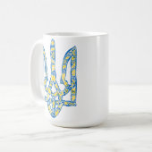 Oekraïens nationaal embleem trident tryzub etnical koffiemok (Voorkant links)