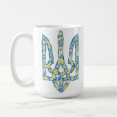 Oekraïens nationaal embleem trident tryzub etnical koffiemok (Links)