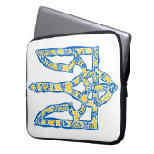 Oekraïens nationaal embleem trident tryzub etnical laptop sleeve (Voorkant Links)