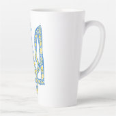 Oekraïens nationaal embleem trident tryzub etnical latte mok (Rechts)