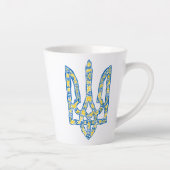 Oekraïens nationaal embleem trident tryzub etnical latte mok (Rechts)