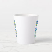 Oekraïens nationaal embleem trident tryzub etnical latte mok (Voorkant)